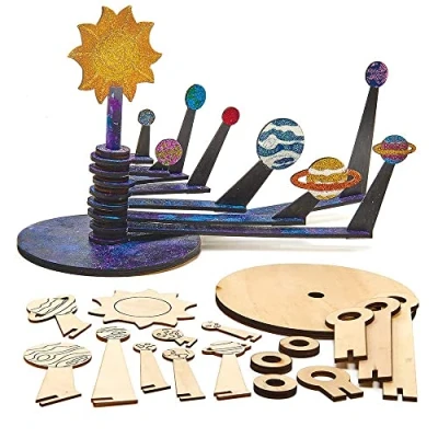 Afbeelding van Baker Ross FX311 Houten Zonnestelsel Planetarium set 1 set, Educatieve Knutselsets voor Kinderen, Wetenschap Kunst en Knutselen, Hout Knutselen