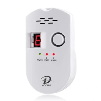 Afbeelding van Gasdetector, LPG/Natural Gas/Kolen Plug in Sensor Gaslekdetector met Hoorbaar Alarm en LED Digitale Weergave, Methaan Propaan Butaan Brandbaar Gas