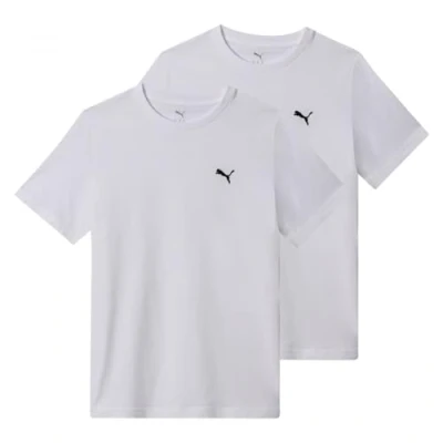 Afbeelding van Puma ESS LOGO TEE 2 PACK Tshirt basic, Heren, Maat: XL, White