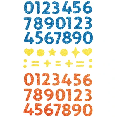 Afbeelding van Folia stickers glitter cijfers 112st