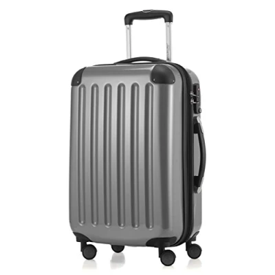Afbeelding van HAUPTSTADTKOFFER Alex 4 dubbele wielen handbagage hardshell uitbreidbare koffer 55 cm trolley, TSA, zilver