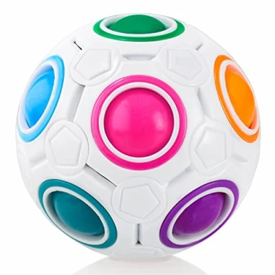 Afbeelding van CUBIDI® Rainbow Ball met 11 ballen Behendigheidsspel Spannend puzzelspel voor Kinderen en Volwassenen Fidget toys Ideaal als Cadeau