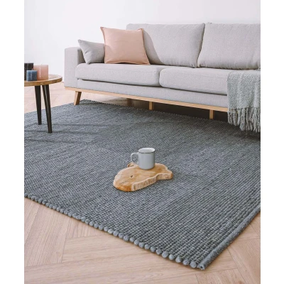 Afbeelding van Wollen Vloerkleed Lett Staalblauw 250x340 Cm