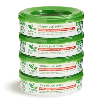 Afbeelding van Nursery Fresh Navulling voor Luier Genie en Munchkin Pails, 1088 Count (Pack van 4)