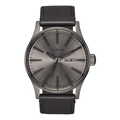 Afbeelding van Nixon horloge sentry, Gunmetal/Zwart, leer