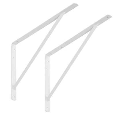 Afbeelding van SOTECH set van 2 plankbeugels (500 x 325 30 mm, wit, poedercoating), kapstoksteun met dwarsbalk voor stabilisatie.