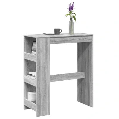 Afbeelding van Bartafel met rekken 90x40x103,5 cm bewerkt hout grijs sonoma