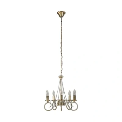 Afbeelding van Lindby kroonluchter Marnia, Ø 40 cm, brons antiek, 5 lamps