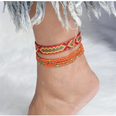 Afbeelding van Jomide Enkelbandjes Set Oranje Colour 2 stuks