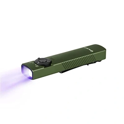 Afbeelding van OLIGHT Arkfeld UV lamp EDC met ultraviolette verlichting, koudwit licht, 85 m, 1000 lumen, magnetisch, oplaadbaar, voor vlekdetectie, tint, kunstbiljet (OD groen)