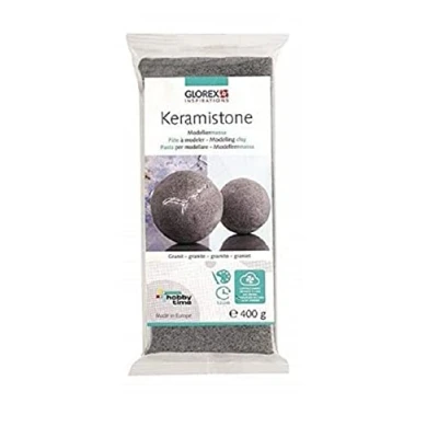Afbeelding van GLOREX Inspirations 6 8070 340 Keramistone Granit, 400 g, luchthardende boetseerklei met hoogwaardige granietstructuur, voor boetseren, coaten en decoreren