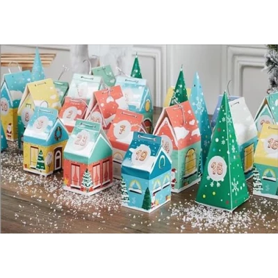Afbeelding van Adventskalender om zelf te vullen, personaliseerbaar, het kerstdorp Willekeurig