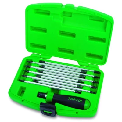 Afbeelding van Schroevendraaierset TOPTUL 11 stuks (SL,PH,PZ,TORX,hexagon)