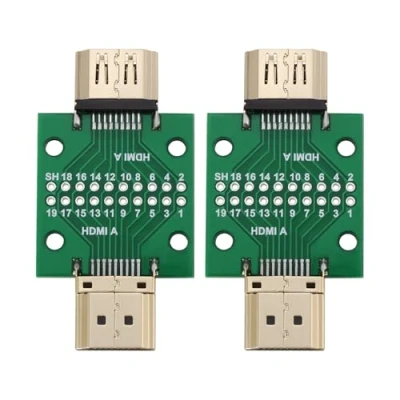 Afbeelding van OTOTEC 2 Stks HDMI A Type Mannelijk naar Vrouwelijk 19 Pins 2.54mm Dubbelzijdige Socket Breakout Board Connector Test Reparatie Mini met PCB