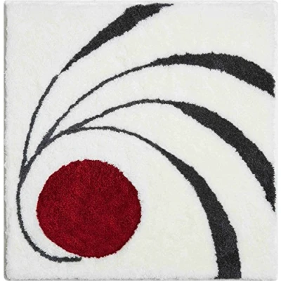 Afbeelding van Grund Designer badmat COLANI, Ultrazacht en absorberend, Antislip, 5 jaar garantie, Colani 18, WC sjabloon o.A. 60x60 cm, Wit