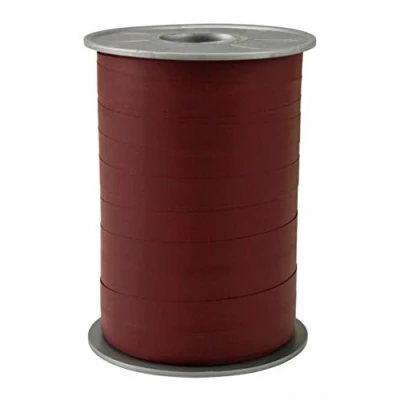 Afbeelding van C.E. Pattberg Geschenklint bordeaux mat, lint van 200 m in paperlook voor inpakgeschenken, 10 mm breedte, maak mooie bloemen en babydouche decoraties, pastelballonlinten elke gelegenheid