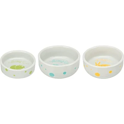 Afbeelding van Trixie Voer &amp; waterbak met stippen 250 ML / 11 cm (konijn)
