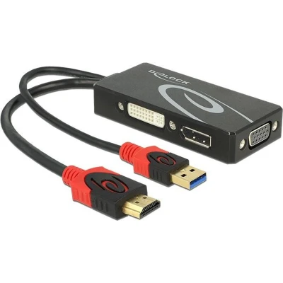 Afbeelding van Delock Adapter HDMI mannelijk &gt; DVI / VGA Displayport vrouwelijk 4K