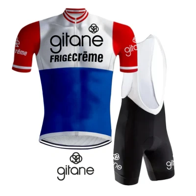 Afbeelding van Retro Wielertenue Gitane FrigeCreme REDTED L