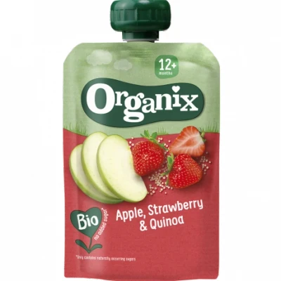 Afbeelding van Organix Knijpfruit Appel, Aardbei, Quinoa 12+ maanden 100 gram