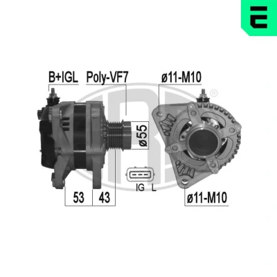 Afbeelding van ERA 209369A Dynamo / Alternator 14V 140A SUZUKI: Grand Vitara 2 SUV