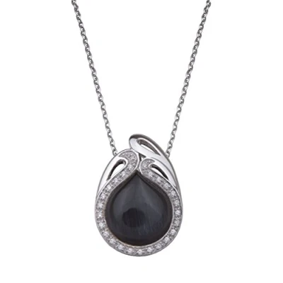 Afbeelding van Orphelia Hanger + Ketting Grande Black Cateye Zirconium ZH 4568