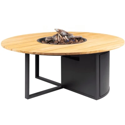 Afbeelding van Loft 120 round black frame with teak top Cosi