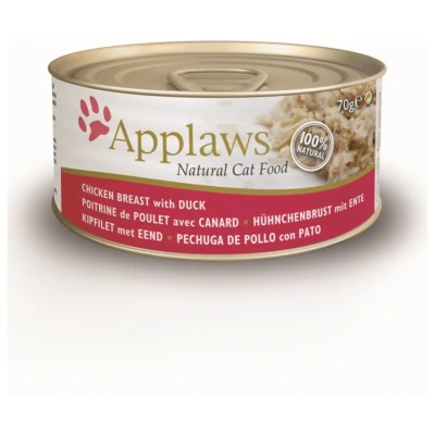 Afbeelding van Applaws natvoeding Kippenborst en eend 70 gr. per 24 stuks