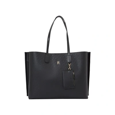 Afbeelding van Tommy Hilfiger Distinct TOTE MONO Shopper, Dames, Maat: One Size, Black