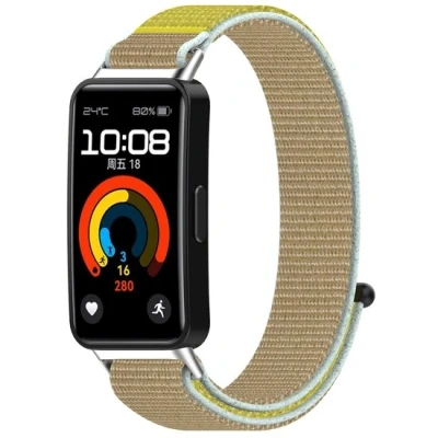 Afbeelding van Sport loop nylon bandje Beige / geel Huawei Band 10 9 8