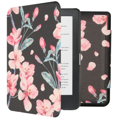 Afbeelding van Kobo Clara HD Hoes: iMoshion Design Slim Hard Case Bookcase Blossom Kunstleder E Reader Hoezen