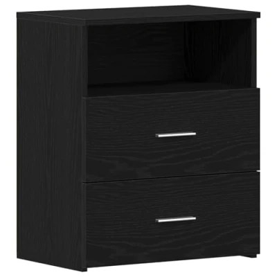 Afbeelding van vidaXL Bedkast Zwart Eiken Geengineerd hout 50x32x60 Opslag