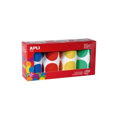 Afbeelding van Apli Kids stickers XL cirkels, diameter 45 mm, doos met 4 rollen in