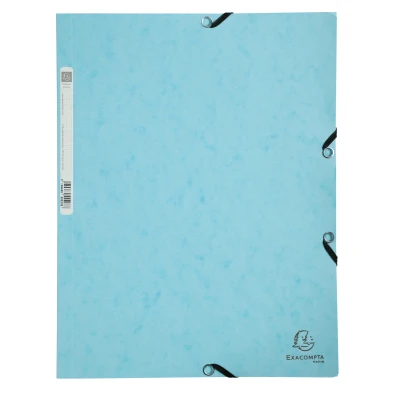 Afbeelding van Exacompta elastomap uit karton, ft A4, 3 kleppen, set van stuks in tinten blauw (Oceaan)