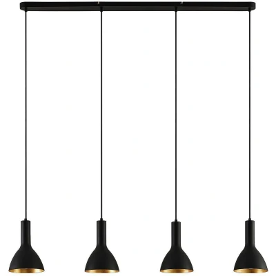 Afbeelding van Arcchio hanglamp 4 lichts staal E27 zwart, goud
