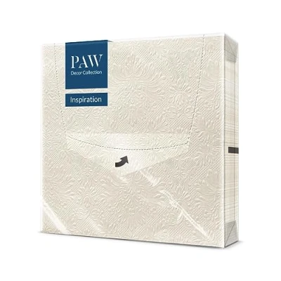 Afbeelding van PAW Papieren Servetten 3 laags (33 x 33 cm) I 20 Stuks Gedrukt met Inkt op Waterbasis Verjaardag Decoratie Ideaal voor Verjaardagsfeestjes, Recepties Kleur: Inspiration Classic (cream)