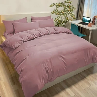 Afbeelding van Poligino Dekbedovertrek 240 x 260 cm met 2 kussenslopen 50 80 donkerroze microvezel persoonsbeddenset Oeko Tex® gecertificeerd