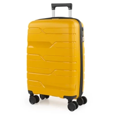 Afbeelding van ITACA koffer Set koffers Stevige Kofferset 3 Stuks Reiskoffer Set. van Trolley (Handbagage Koffer, Middelgrote en Grote Koffer). Delige. Lichtgewicht K, Geel
