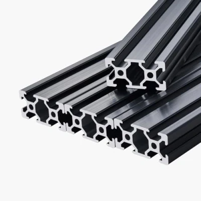 Afbeelding van VEVOR 5 stuks 2040 lineaire geleiding met T groef, gemaakt van aluminiumlegering, zeer sterke, geëxtrudeerde geanodiseerde voor printer, lasergravure, zwart, 1000 mm