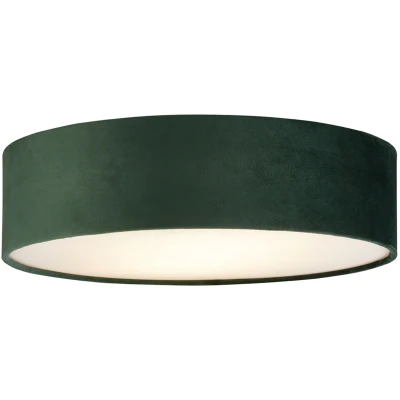 Afbeelding van Searchlight Plafondlamp Drum Pleat 38cm groen velvet 23298 2GR