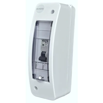 Afbeelding van RoadEu Stroomonderbreker B16A 1P 230V zekering. 2 weg. Schakelkast Wand gemonteerde elektriciteitskast