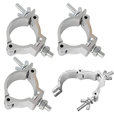 Afbeelding van QNLEMON Traversen klemmen, 4 stuks podiumverlichtingsklemmen, haken, aluminiumlegering, verlichting, DJ O klemhouder voor 48 51 mm traverse, 100 kg laadcapaciteit