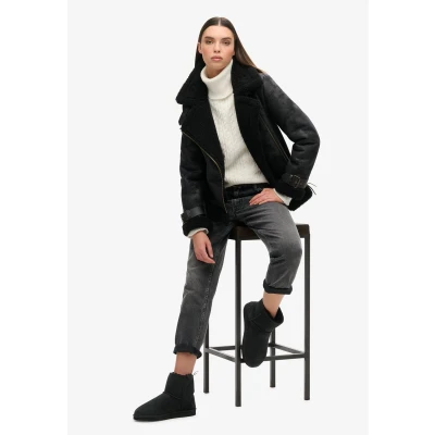 Afbeelding van Superdry Suede Sherpa enkellaarsjes Dames Laarzen