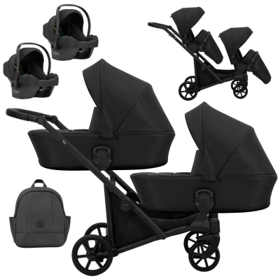 Afbeelding van Kunert Brav Black Tandem Duowagen Incl. 2 Autostoelen BD 01