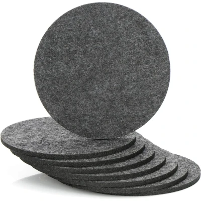 Afbeelding van COM FOUR® 8x onderzetters van vilt ronde tafelonderzetters voor potten, glazen, schalen en vazen