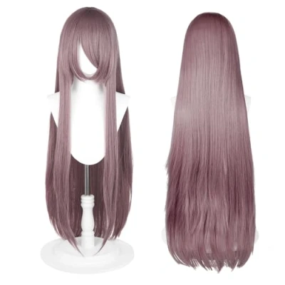 Afbeelding van 100 cm lange pruik, universele anime kostuum cosplay perfect voor feest, dagelijks gebruik, festivals en Halloween, geweldig tv, film, karakter (Mauve)