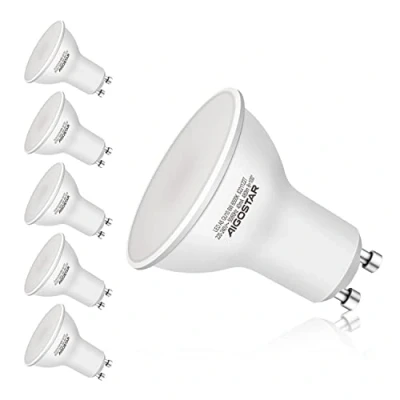 Afbeelding van Aigostar GU10 Ledlampen 6W lampen GU 10 schijnwerpers, koud wit licht 6500K, LED verlichting, 480 lumen, 5 stuks