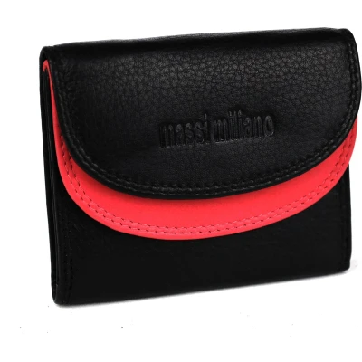 Afbeelding van Massi Miliano Portemonnee (klein model) Nappa Leer Zwart/roze (A1 03M (6+79)