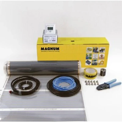 Afbeelding van Magnum foil elektrische vloerverwarmingsfolieset t b v laminaat parket en vinylvloeren 10m2 1200w incl x treme control klokthermostaat 361010