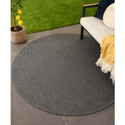 Afbeelding van Rond Buitenkleed Effen Flip Grijs 200 Cm